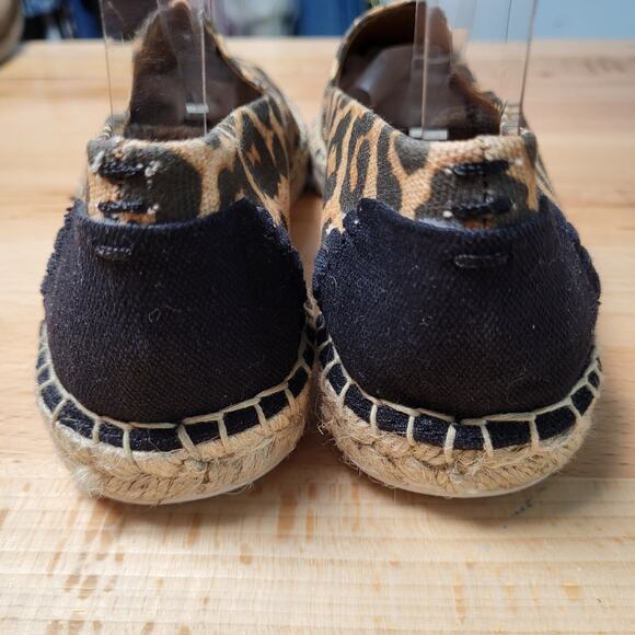 Franco Sarto Leopard Print Flat Slip-On Canvas Espadrilles Square Toe Size 7.5M - Picture 6 of 12